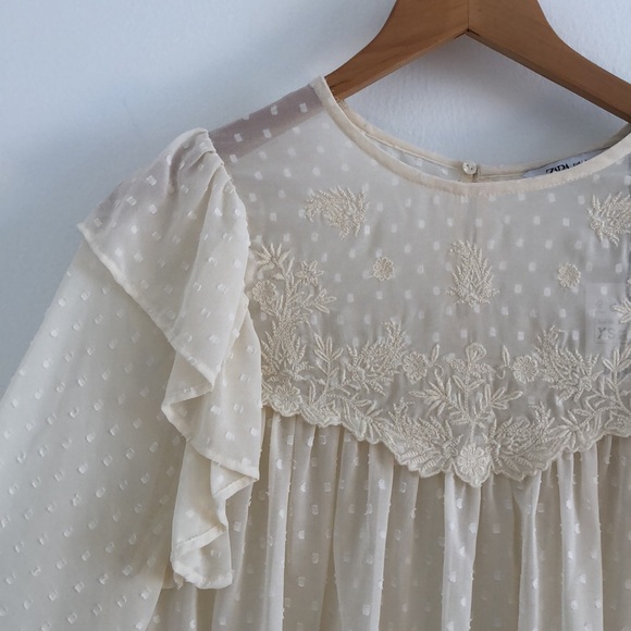 Zara lace blouse NWT (XS) - Picture 2 of 7